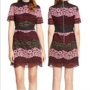 Ted Baker Jaseyy Lace Collar Oxblood Dress 4/10